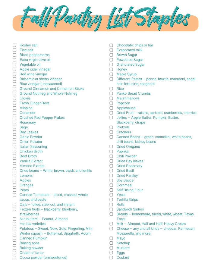 a printable fall party list with the words,'fall party list staples '