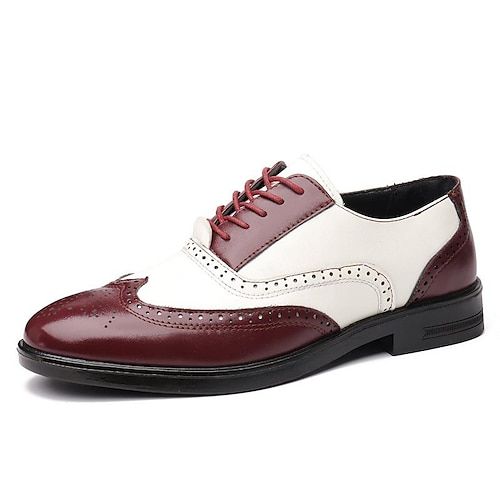 Category:Oxfords; Upper Materials:Microfiber; Season:Summer; Gender:Men's; Toe Shape:Pointed Toe; Style:Business; Outsole Materials:Rubber; Occasion:Party  Evening,Christmas,Xmas; Closure Type:Lace-up; Function:Breathable,Slip Resistant,Comfortable; Pattern:Color Block; Listing Date:07/19/2023; 2024 Trends:Brogue,Dress Shoes,Derby Shoes,Plus Size,Leather Loafers; Foot Length:; Foot Width:; SizeChart1_ID:2:184042; Size chart date source:Provided by Supplier. Summer Business Wingtip Leather Shoes, Summer Wingtip Dress Shoes With Leather Sole, Leather Dress Shoes With Brogue Detailing For Summer, Summer Wingtip Dress Shoes With Brogue Detailing, Summer Business Wingtip Dress Shoes, Summer Leather Dress Shoes With Brogue Detailing, Elegant Summer Dress Shoes With Brogue Detailing, Elegant Summer Wingtip Leather Shoes, White Pointed Toe Oxfords For Business