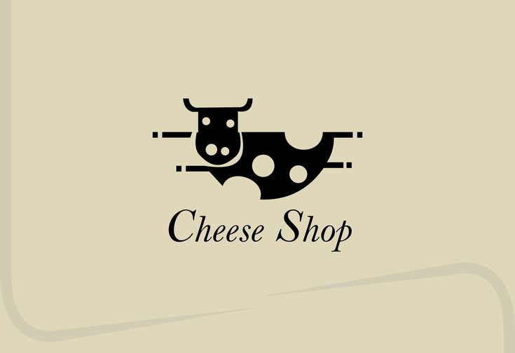 the logo for cheese shop with a cow