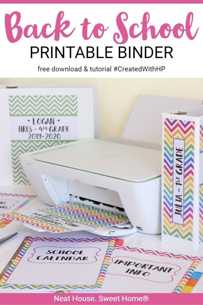 the back to school printable binder is open and ready to be used on