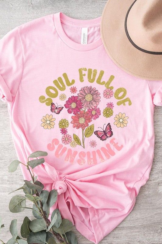 Soul Full of Sunshine Floral Graphic T Shirts.Unisex Crew Neck Short Sleeve Tees.Crafted from premium materials, tailored to your lifestyle, ensuring a comfortable fit for any occasion.Family Group Uniforms Birthday Party Gift Concert Festival Events.High Quality Direct To Film Printed Graphic Design.100%COTTON,HEATHER(52%COTTON,48%POLY),ATH.HEATHER,BLACK HEATHER(90%COTTON,10%POLY)NICARAGUAMade In: Nicaragua Soul Full Of Sunshine, Concert Festival, Floral Graphic, Film Prints, Graphic Design Print, Birthday Party Gift, Heather Black, Nicaragua, Party Gifts