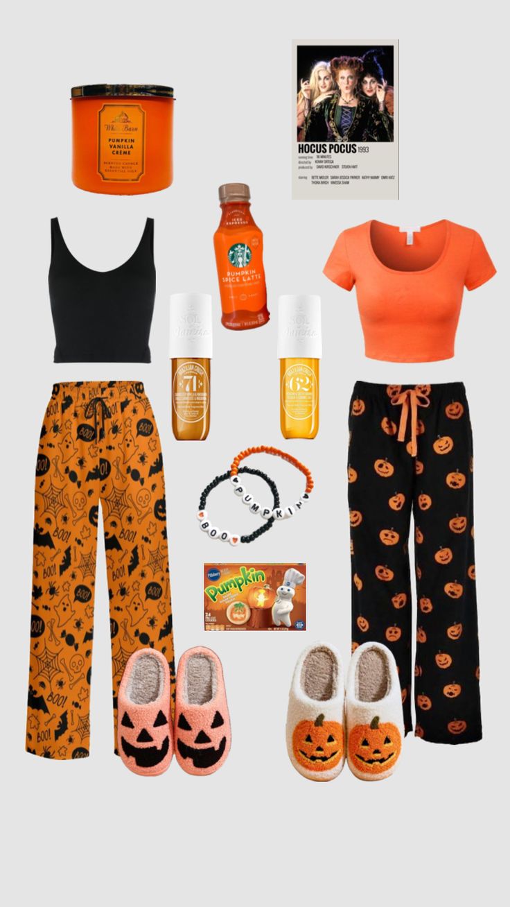 Cute Outfits Halloween, October Inspo Outfits, Matching Halloween Pajamas Friends, Halloween Themed Outfits For School, Cute Fall Pjs, Cute Halloween Fits, Preppy Halloween Outfits, Halloween Pjs Aesthetic, Halloween Things To Do With Friends