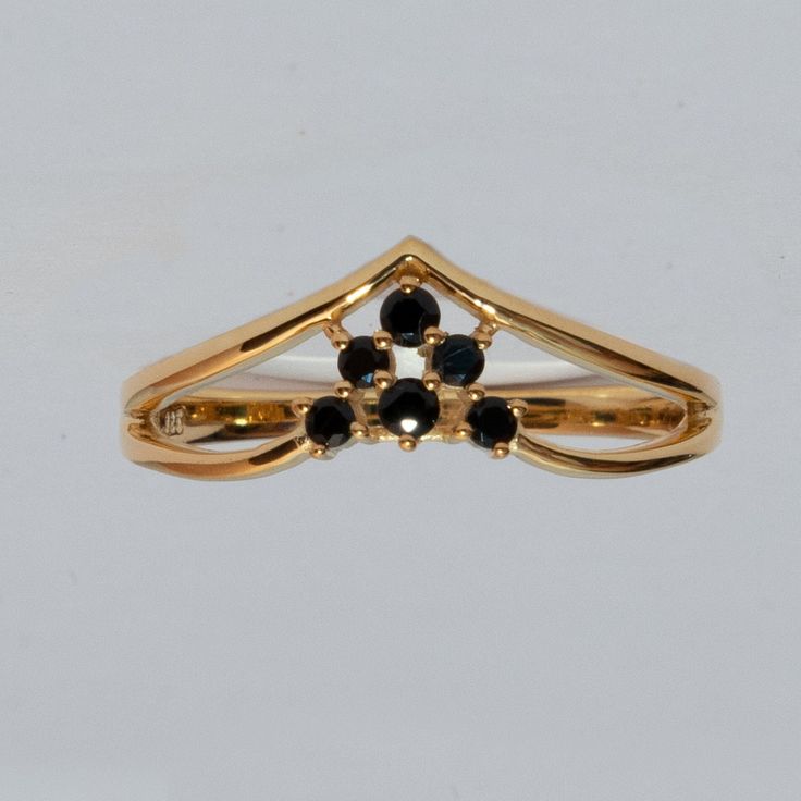 >Metal type:-sterling silver >band colour:-yellow gold plated > Stamp:925 >gemstone:- black Onyx > gem qty-6 pcs 1.8mm  >  CUSTOM  ORDER<   We can create almost any ring , earrings , necklace you desire with high quality and   affordable price. please message us for details. curved wedding bands can be customized for your engagement ring. please order asap and send me  some pictures of your ring.  > ENGRAVING<   I will be happy to add engraving to my jewelry if possible . please message us. > Dainty Gold Cluster Ring With Gemstone, Round Birthstone Ring For Party, Birthstone Ring For Party, Yellow Gold Crystal Ring With Stone Setting, Gold Cubic Zirconia Sapphire Ring For Wedding, Gold Sapphire Ring With Cubic Zirconia For Wedding, Gift Yellow Gold Topaz Ring With Cubic Zirconia, Yellow Gold Topaz Ring With Cubic Zirconia For Gift, Formal Stackable Open Rings With Birthstones