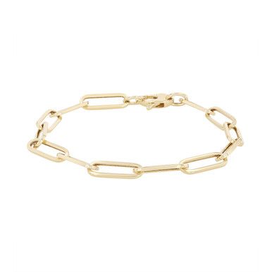 Modern and on-trend, this paperclip-style chain bracelet is a shining testament to contemporary fashion. Expertly crafted in luxurious 14-karat yellow gold and measuring a perfect seven inches in length, it offers an ideal fit for a variety of wrists. Diamonds Direct, Dainty Gold Bracelet, Modern Bracelets, Jewelry Bracelets Gold, Gold Bracelet For Women, Gold Bracelets, Gold Bracelet Chain, Bracelet Gold, Contemporary Fashion