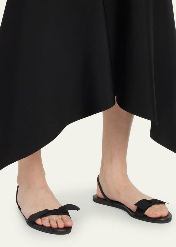 Flat Sandals With Bow, The Row Sandals, Bow Flats, Slingback Sandals, Slingback Sandal, Bergdorf Goodman, Top Designers, Flat Sandals, Decks