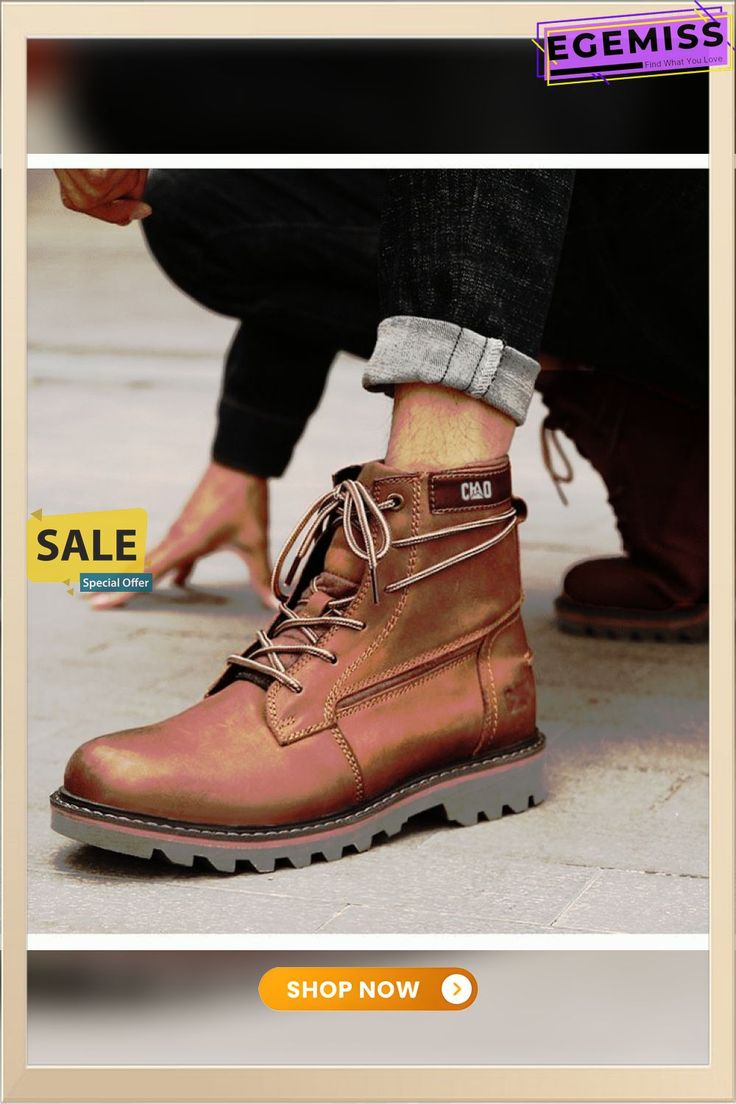 Cross-border Large Pier Layer Cowhide Martin Boots Men's Casual Leather Shoes Britain and China Motorcycle Boots Outdoor Retro Boots Wear-resistant Leather Work Boots With Round Toe, Leather Work Boots With Round Toe And Wear-resistant, Leather Work Boots With Wear-resistant Round Toe, Leather Martin Ankle Boots For Outdoor Work, Outdoor Martin Boots With Goodyear Welt And Round Toe, Goodyear Welt Martin Boots With Round Toe For Outdoor, Goodyear Welt Lace-up Martin Boots For Outdoor, Brown Leather Martin Boots With Reinforced Toe, Brown Martin Boots For Outdoor Work