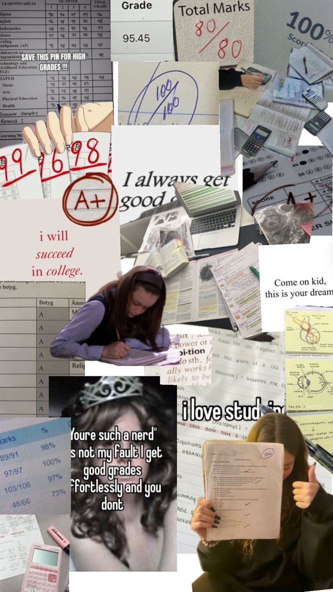 a collage of photos with different types of papers and writing on them, including one woman holding a cell phone