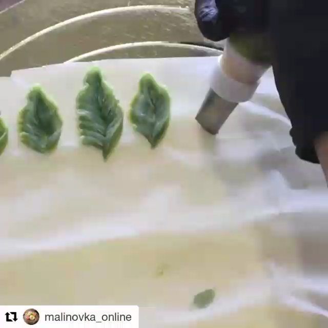 a person is making green leaves out of wax paper