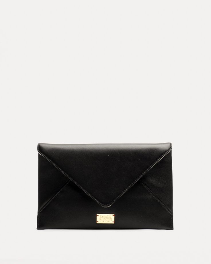 Evie Envelope Clutch Nappa Black - Frances Valentine Elegant Clutch With Magnetic Closure For Work, Chic Evening Bag With Removable Pouch For Business, Elegant Workwear Clutch With Magnetic Closure, Luxury Clutch For Work, Classic Clutch With Removable Pouch, Classic Envelope Clutch For Evening, Designer Envelope Bag For Formal Occasions, Formal Envelope Bag With Dust Bag Included, Workwear Clutch With Removable Pouch