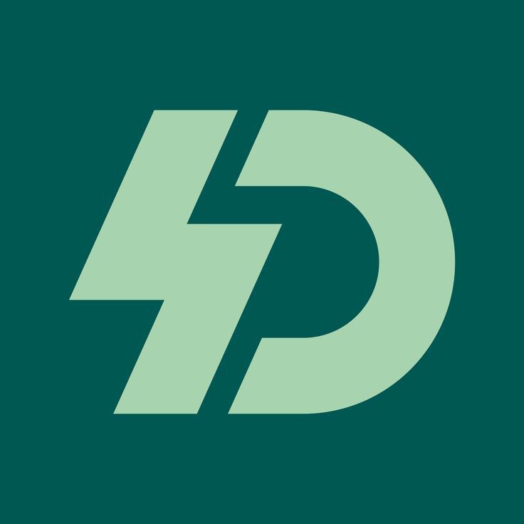 the letter p is made up of green and white letters on a black background with an arrow