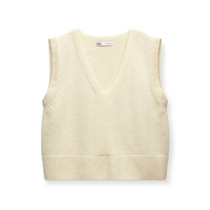 Zara Cream Color Wool Knit Vest With V-Neckline. New With Tag. In Excellent Clean Condition And Comes From A Smoke Free Home. Size Large These Are Stock Photos And Will Post Pic Tomorrow. Beige V-neck Trendy Knit Top, Cream Textured Knit V-neck Top, Classic V-neck Knit Top For Summer, Classic V-neck Spring Knit Top, White Textured Knit V-neck Sweater Vest, Trendy Textured Knit V-neck Sweater Vest, Cream Fine Knit V-neck Top, Classic White V-neck Knit Top, Trendy Beige V-neck Knit Top