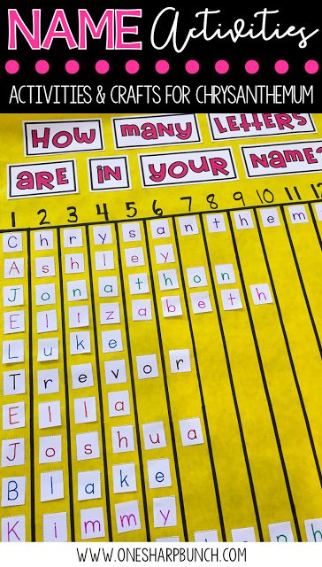 the name activities for kids to use in their writing and spelling skills are shown on a yellow background