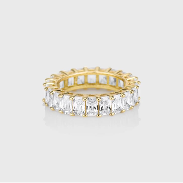 Adele Ring | Silver | Alexa Kelley Baguette Cut, Ring Size Guide, Jewelry Cleaner, Ring Gold, Ring Silver, Gold Plated Jewelry, Gold Plated Sterling Silver, Adele, Jewelry Plate