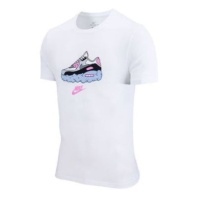 Nike Sportswear Knit Printing Sports Round Neck Short Sleeve White DB4826-100 (Men's) Sporty White Breathable T-shirt, White Breathable Sportswear T-shirt, White Athleisure T-shirt For Sports Season, White Breathable T-shirt For Athleisure, White Breathable Athleisure T-shirt, Sportswear T-shirt With Graphic Print For Light Sports, Breathable Sportswear T-shirt, Breathable White T-shirt For Streetwear, Sporty Athletic Fit T-shirt For Sports