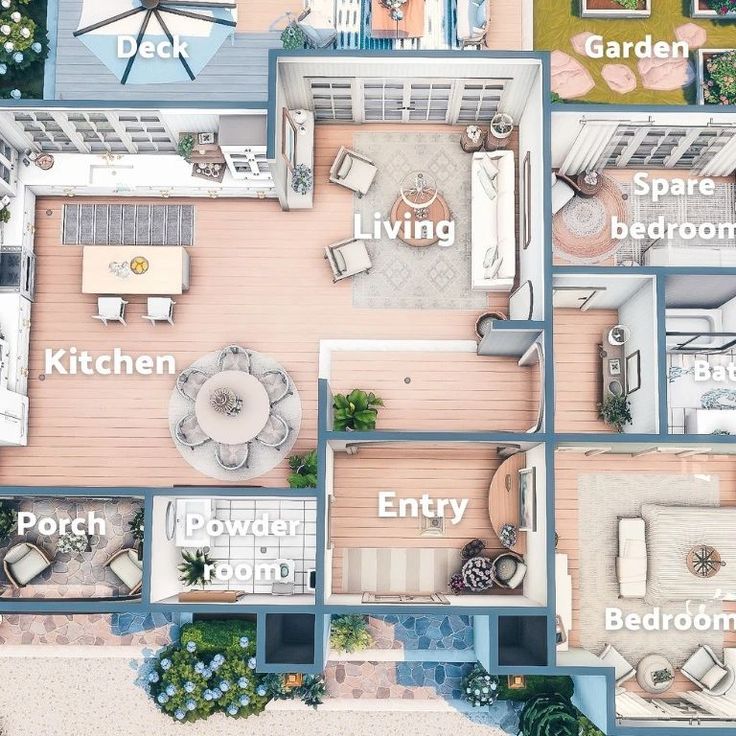 bloxburg small house layouts Small Coastal House Layout, Seaside Cottage Floor Plans, Sims 4 Brindleton Bay House Plan, Sims 4 Seaside House, Beach Cottage Layout, Tsitp House Layout Bloxburg, Sims 4 Coastal House Interior, Sims 4 Coastal Cottage, Sims 4 Costal House