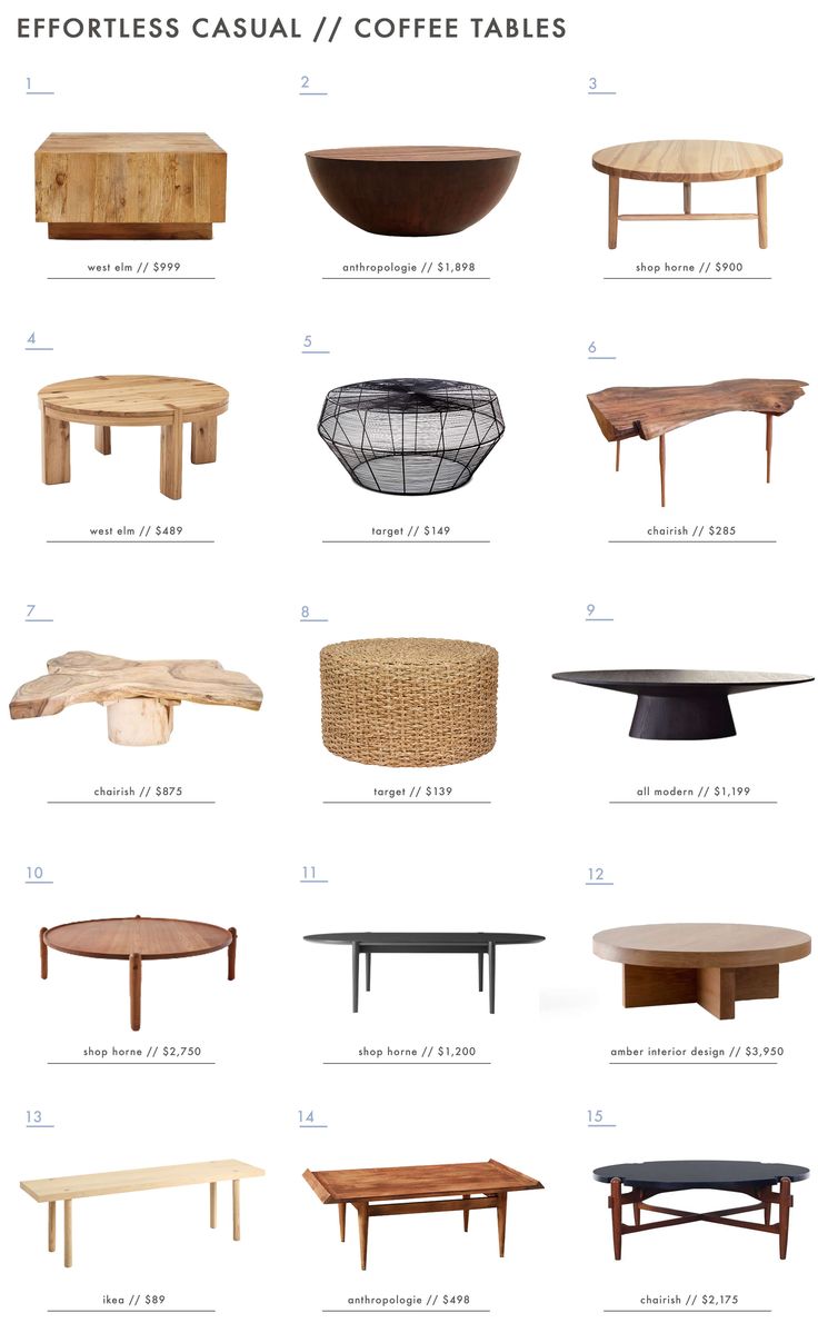 coffee tables and end tables with different styles, sizes and colors to choose from for the table