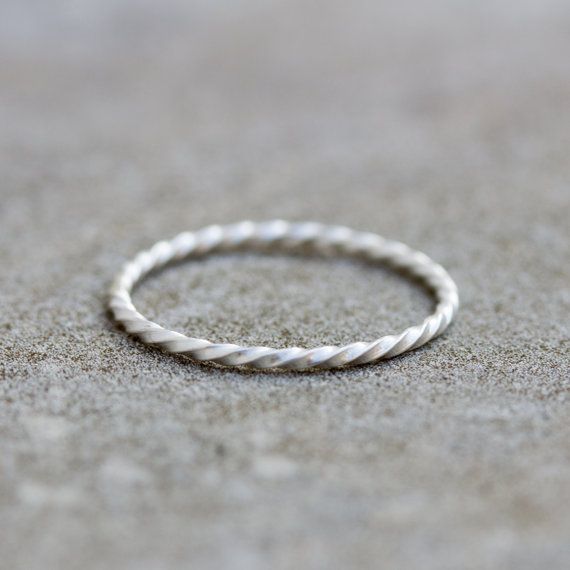 White Twist - sterling silver stackable ring Everyday Stackable White Gold Bands, Stackable White Gold Midi Rings, Minimalist Sterling Silver Stackable Rings For Promise, Silver Stackable Rings With Simple Design For Promise, Dainty Sterling Silver Stackable Toe Rings, Adjustable Sterling Silver Stackable Rings With Simple Design, Minimalist Sterling Silver Bands For Everyday, Adjustable Simple Sterling Silver Stackable Rings, Classic White Stackable Rings In Sterling Silver