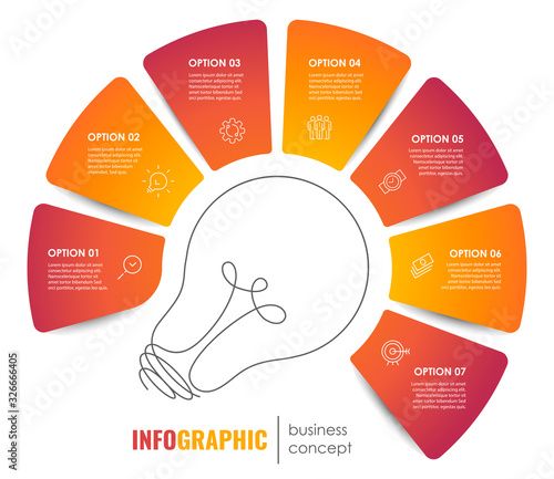 info graphic with light bulb and business concept