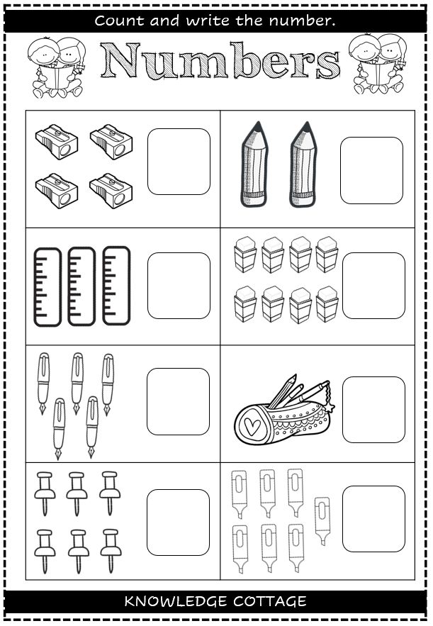 a worksheet with numbers and shapes to help students learn how to use them