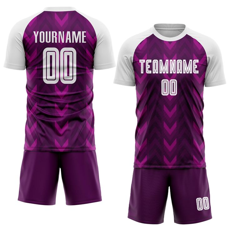 a soccer jersey with the name teamme 00 on it and purple chevrons