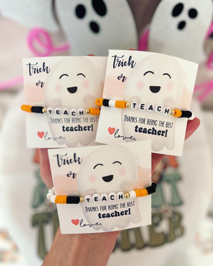 four teacher appreciation cards with pencils in their hands and the words teach written on them