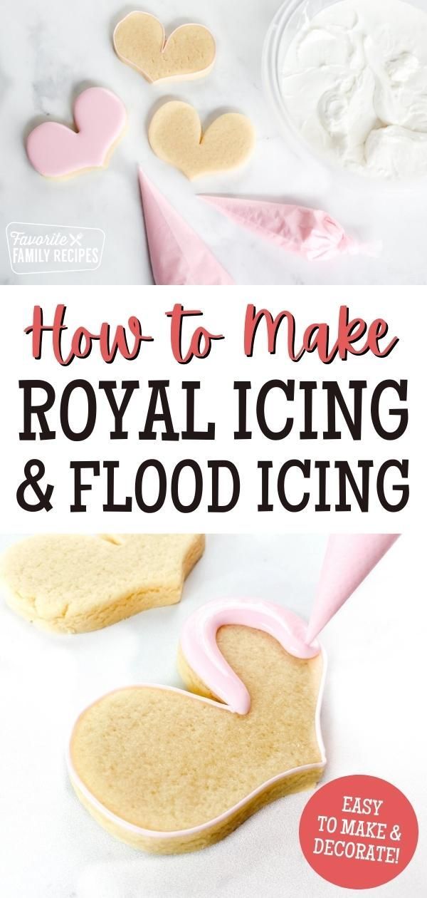 how to make royal icing and flood icing for valentine's day cookies