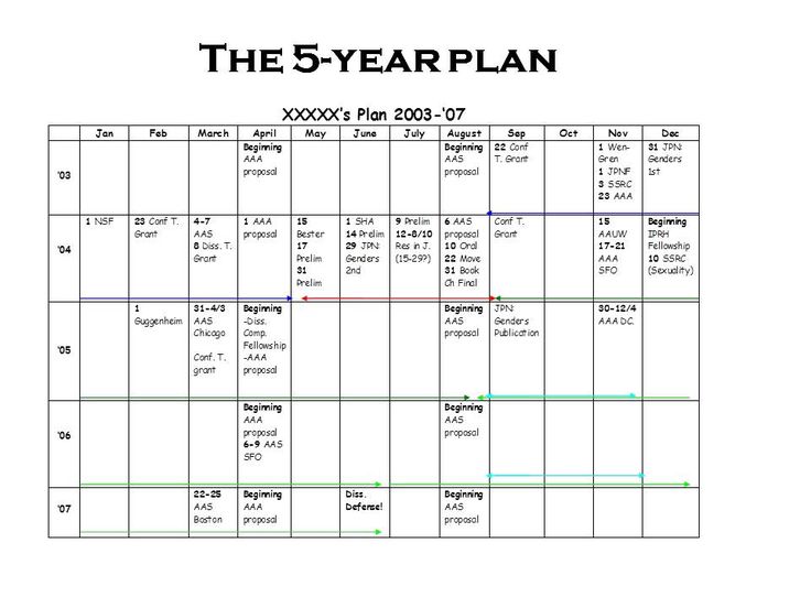 the 5 year plan is shown in this image