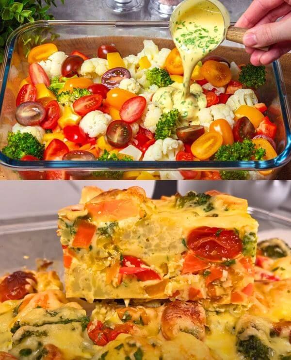 two pictures side by side with different food items in the same pan and one has broccoli