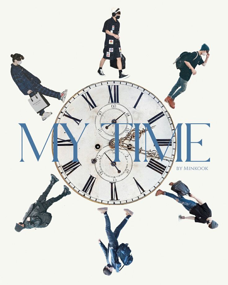 the poster for my time shows people standing around a large clock