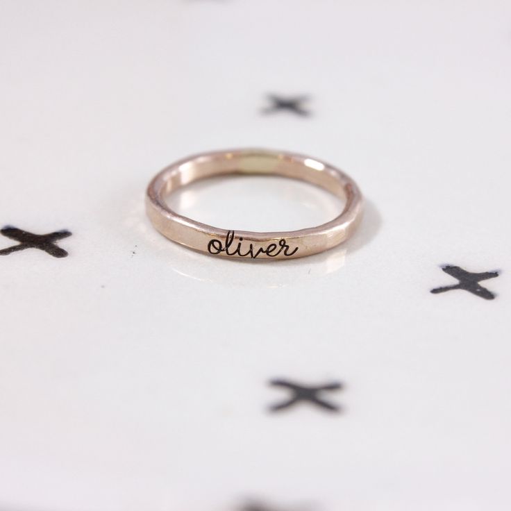 Cursive Name Ring Pink Gold Filled, cursive name ring, cursive font name ring, Stacking Ring, Stacked Rings, Stacking Name Rings, Rose Gold Filled Stacking Name Ring, Mom Gift, Gift for New Mom, Mother's Day Gift, Christmas Gift for mom, Christmas Gift for Wife, Personalized Mom Gift, Personalized Wife Gift Mother's Day Gifts, Mom Rings, Yellow Gold Filled Name Rings, Set of Rings, Mother Rings These rings are handmade in our Indiana studio. Each engraved ring starts from a spool of wire. They a Customizable Rose Gold Promise Jewelry, Customizable Rose Gold Promise Rings, Personalized Rose Gold Stackable Rings For Promise, Adjustable 14k Rose Gold Rings For Gifts, Adjustable Engraved Rose Gold Promise Ring, Adjustable Engraved Rose Gold Ring For Anniversary, Adjustable Rose Gold Engraved Ring For Anniversary, Adjustable Rose Gold Engraved Promise Ring, Personalized Rose Gold Engraved Ring For Promise