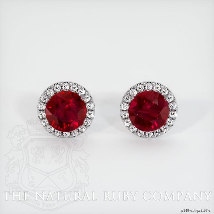 Classic Red Diamond Earrings As Gift, Gia Certified Ruby Earrings For Anniversary, Red Earrings For Anniversary, Red Round Diamond Earrings For Formal Events, Classic Red Jewelry With Halo Design, Red Brilliant Cut Earrings For Anniversary, Red Halo Setting Earrings For Formal Occasions, Red Brilliant Cut Diamond Earrings For Wedding, Red Diamond Earrings For Formal Occasions