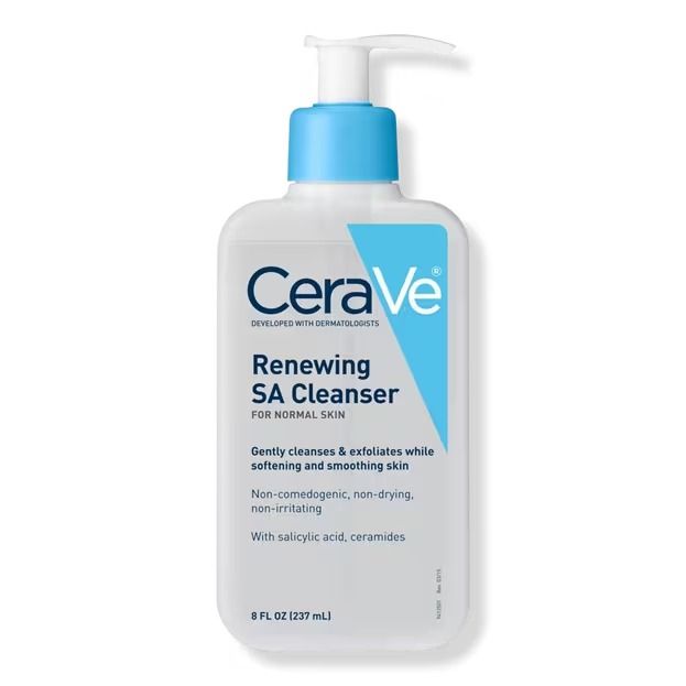 8.0 oz Renewing SA Cleanser with Salicylic Acid for Balanced Skin - CeraVe | Ulta Beauty Salicylic Acid Face Wash, Cerave Cleanser, Skin Care Cleanser, Body Sunscreen, Vitamins For Skin, Skin Cleanse, Exfoliate Face, Skin Care Brands, Skin Cleanser Products