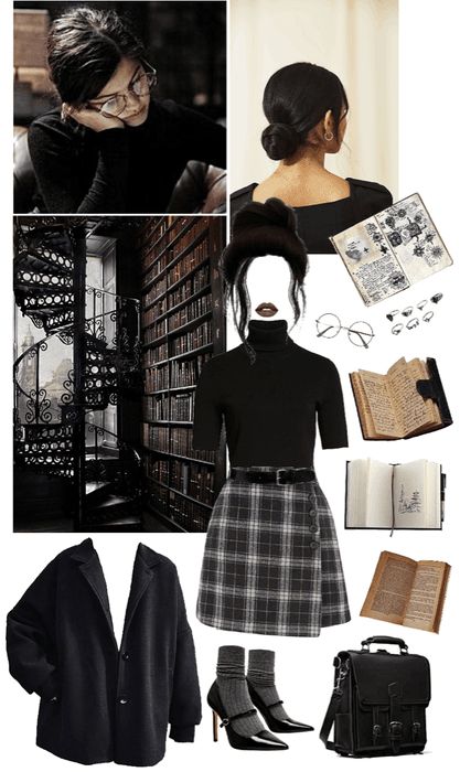 Dark Academia Professor Outfit, Dark Acedima Aesthetic Outfits, Mortician Outfits, Grey Academia Outfit, Winter Dark Academia Outfits, Dark Academy Aesthetic Outfit, Dark Academia Outfit Black, Dark Academia Fashion Black, Black Academia Outfit