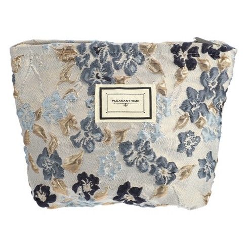 Unique Bargains Travel Zipper Floral Makeup Bags and Organizers Gray Blue Floral Makeup Bag, Zipper Flowers, Zipper Makeup, Floral Makeup, Lipstick Brush, Floral Purse, Women Cosmetics, Aesthetic Women, Daily Makeup