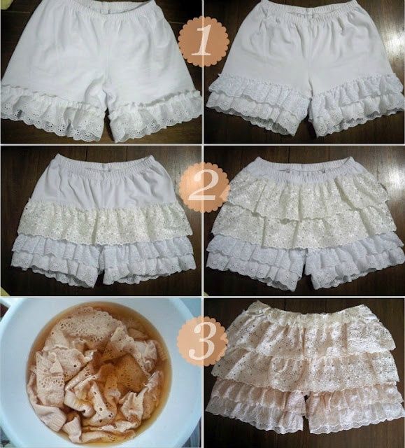 Ruffled Shorts, Upcycle Clothes Diy, Diy Shorts, Diy Clothes Design, Diy Vetement, Design Textile, Ropa Diy, Sewing Design, Diy Sewing Clothes