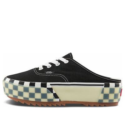 Vans Authentic Mule Stacked 'Black White' VN0A4BW18BM (SNKR/Skate/Casual/Women's/Thick Sole) Vans Platform Sneakers Outfit, Checkerboard Vans Outfit, Vans Mule, Mules Outfits, Platform Sneakers Outfit, Vans Platform Sneakers, Dress And Sneakers Outfit, Sneakers Outfit Casual, Platform Vans