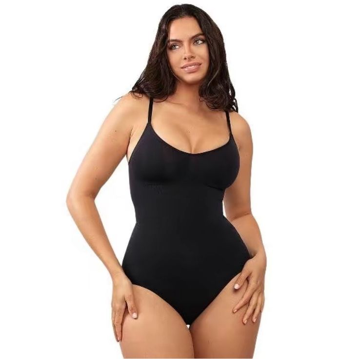 Never Worn! Shapellx Bodysuit For Women Tummy Control Shapewear Seamless Sculpting Shaper Powerconceal Ultra Comfy Body Shaper In Size Xs/S Selling Because It No Longer Fits - Has Never Been Worn Black Shapewear Swimwear, Shaping Camisole Shapewear With Lined Body, Solid Backless Shaping Swimwear, Shaping Seamless Solid Color Bodysuit, Seamless Shapewear Camisole, Solid Backless Seamless Shapewear, Black Backless Shapewear For Summer, Summer Black Backless Shapewear, High Stretch Underwire Shapewear Swimwear