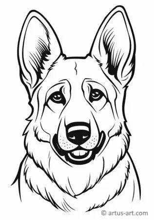 a drawing of a german shepherd dog