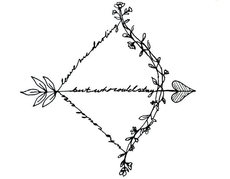 a triangle with flowers and leaves on it, in the middle of a line drawing