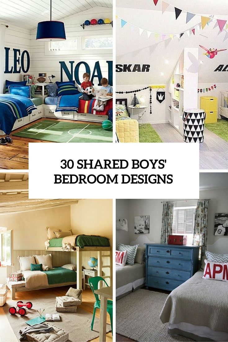 there are pictures of boys'bedroom designs in different styles and colors, including bedding