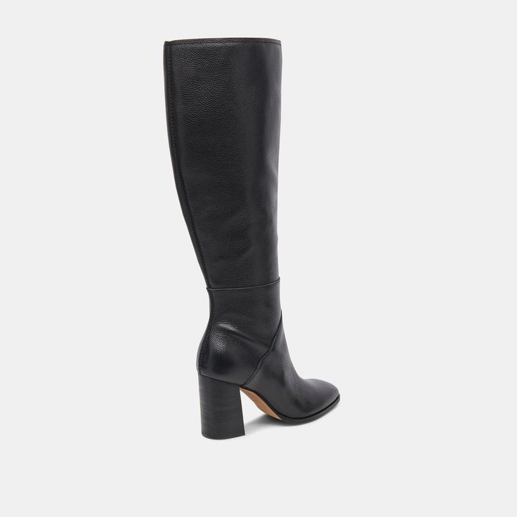 FYNN Wide Calf Boots Onyx Leather | Women's Onyx Knee-High Boots Winter Hair, Wide Calf Boots, Wide Calf, Wide Boots, Winter Hairstyles, Calf Boots, Midi Dresses, Brown Suede, Knee High Boots