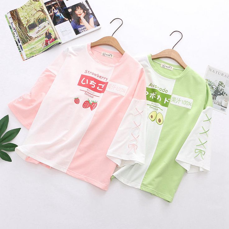 Fashion Strawberry Tshirt PN2485 ●Size: Length 57 cm bust 102 cm sleeve 36 cm ●Material:Cotton. (Please allow 1-3cm differs due to manual measurement.As different computers display colors differently,the color of the actual may vary slightly from the above images.Thanks for your understanding.) ●About Shipping: We attach great importance to the orders of each customer and parcel delivery. 1.Processing time: 2-3 business days. 2.Shipping time: 10-15 business days to US, please allow 3-4 weeks shipping to other country.(Shipping times can be affected by variable customs clearance times or public holidays.) Summer Harajuku Tops With Letter Print, Harajuku Letter Print Tops For Summer, Pink Harajuku T-shirt With Graphic Design, White Cartoon Print T-shirt For Spring, Trendy Long Sleeve T-shirt For Summer, Kawaii Letter Print Tops For Streetwear, Harajuku White Summer Top, Harajuku Style White Summer Top, White Harajuku Style Summer Tops