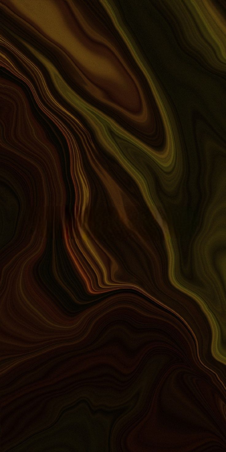 an abstract background with wavy lines in brown, green and yellow colors that appear to be liquid or fluid