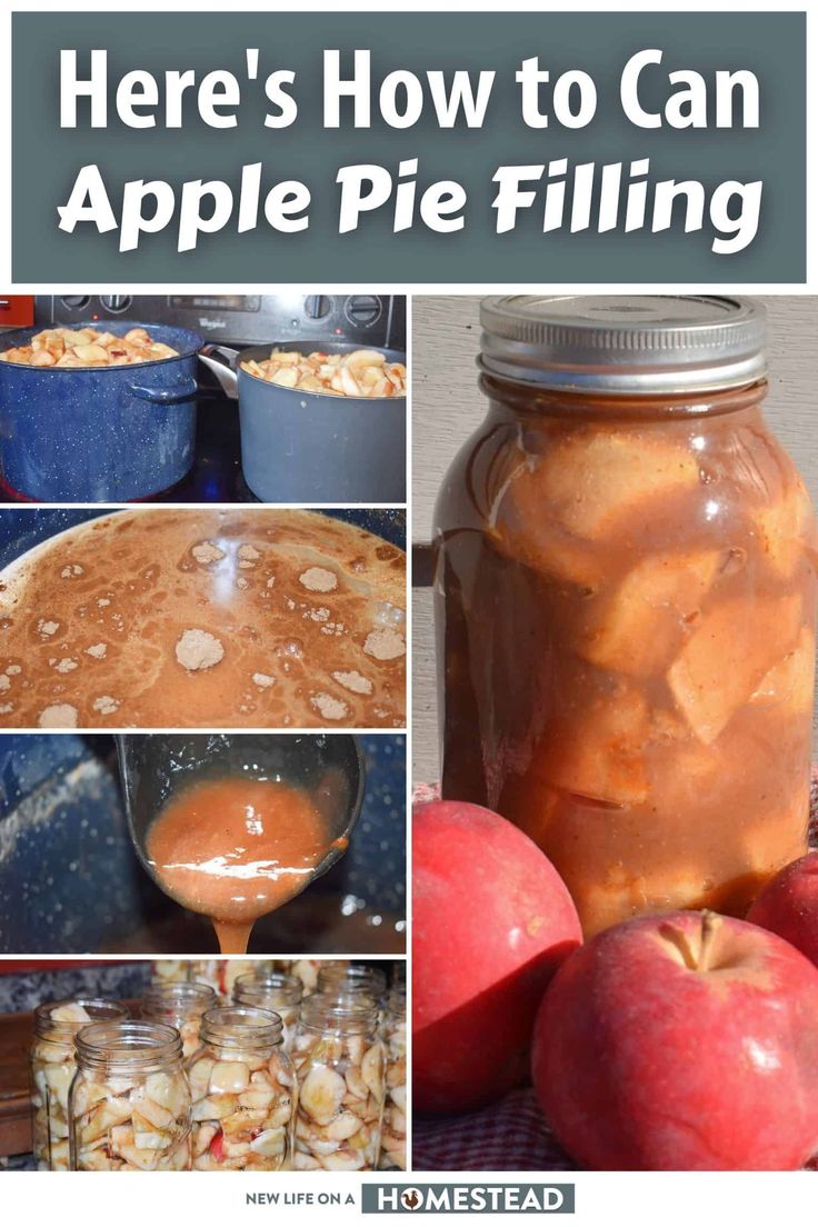 there's how to can apple pie filling in a mason jar with apples on the side