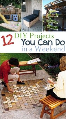 the cover of 12 diy projects you can do in a weekend, with pictures of people playing games