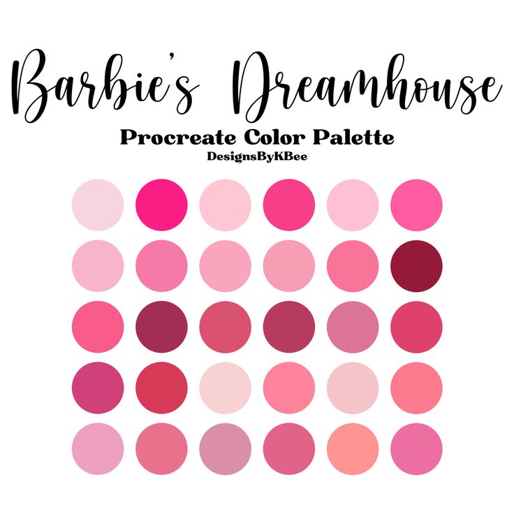 the cover for barbie's dreamhouse, with pink and red circles on it