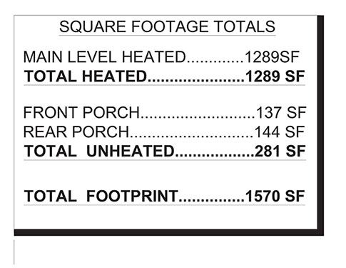 a black and white sign that says square footage totals