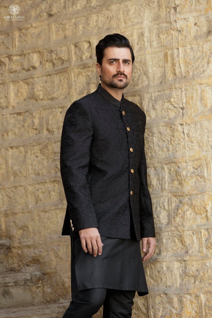 Welcome to Shiraz Saeed Our Retail Store: Rubina's Collection 2070 W Spring creek Pkwy Suite 328 Plano,TX USA 75023 Presenting Men's Black Embroidered Jamawar Prince Coat (Kindly provide your size upon checkout) Color: Black Premium Embroidered Jamawar Banarsi Fabric Italian Thread Simple & Decent Metal Buttons Finest Stitch Branded Design Custom Sizes are also available. Fit Type: Regular fit Disclaimer Due to the photographic lighting & different screen calibrations, the colors of the original product may slightly vary from the picture. Formal Bandhgala With Chikankari Embroidery For Festive Season, Black Prince Coat, Black Dress For Man, Traditional Long Sleeve Sherwani For Semi-formal Occasions, Traditional Zari Work Sets For Semi-formal Occasions, Elegant Nehru Jacket For Groom At Diwali, Semi-formal Nehru Jacket With Dabka For Eid, Traditional Semi-formal Kurta For Transitional Season, Semi-formal Eid Nehru Jacket With Dabka