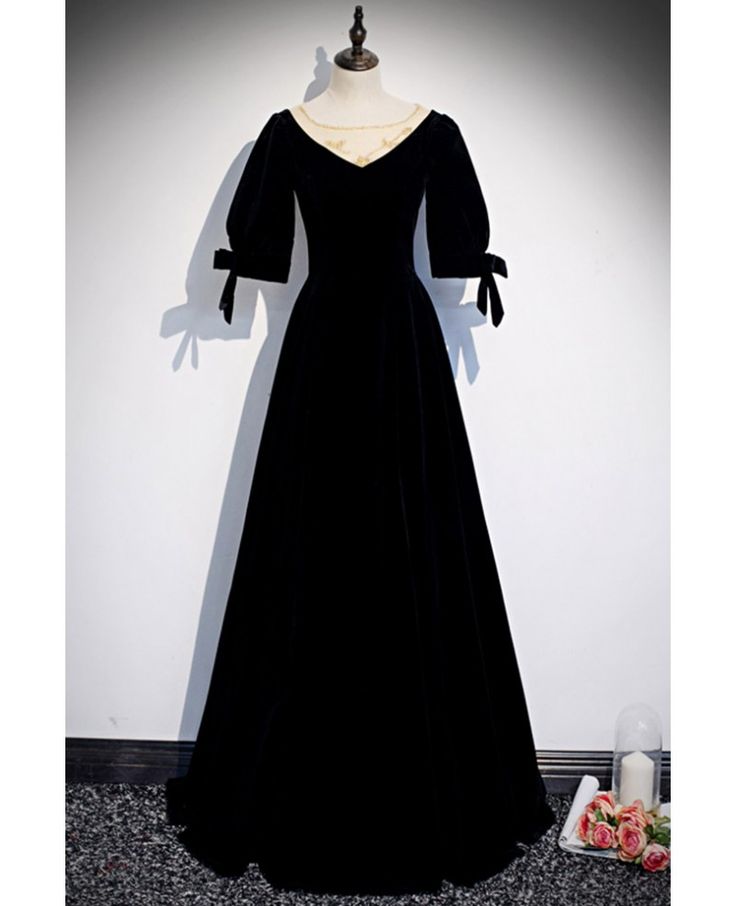 Get 10% off now! Buy modest long black velvet formal dress with sequined neckline at cheap price online. Free stable shipping and pro custom service since 2009. Velvet Formal Gown For Prom Season, Formal Velvet Gown For Prom Season, Formal Velvet Floor-length Gown, Black Velvet Dress For Formal Occasions, Floor-length Velvet Evening Dress For Formal Occasions, Formal Velvet Evening Dress, Formal Velvet Dresses For Prom Season, Black Velvet Evening Maxi Dress, Black Velvet Maxi Dress For Formal Occasions