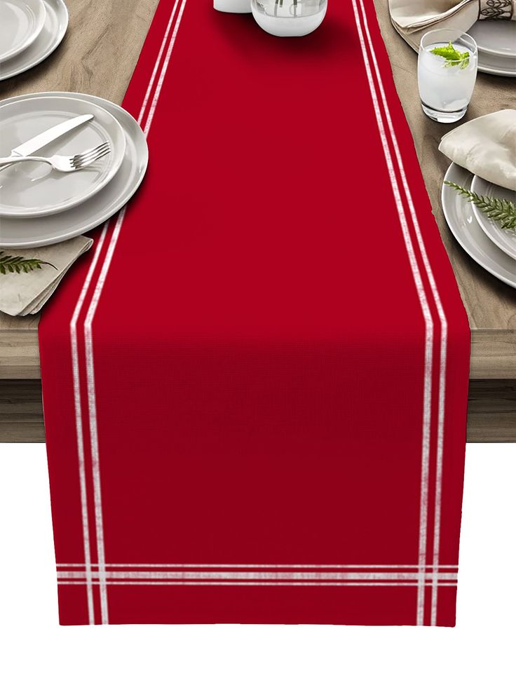 PRICES MAY VARY. 🌋Well Made:Red table runner is made of premium polyester fabric,fully stitched edge of the table runner and fine hemmed workmanship,soft touch,eco-friendly,non slip,anti stain,durable,help to protect the table from being scratched and scalded and keep the table tidy.Modern exquisite table runner with creative design idea,can make your dining table full of charm. 🌋Standard Size:13"x108" long table runners dresser scarves perfect for rectangle table setting decor,can seat 4-6 pe Red Dining Table, Red Table Runner, Coffee Table Runner, Decor For Wedding, Modern Table Runners, Dining Table Runners, Long Table Runner, Table Setting Decor, Red Table